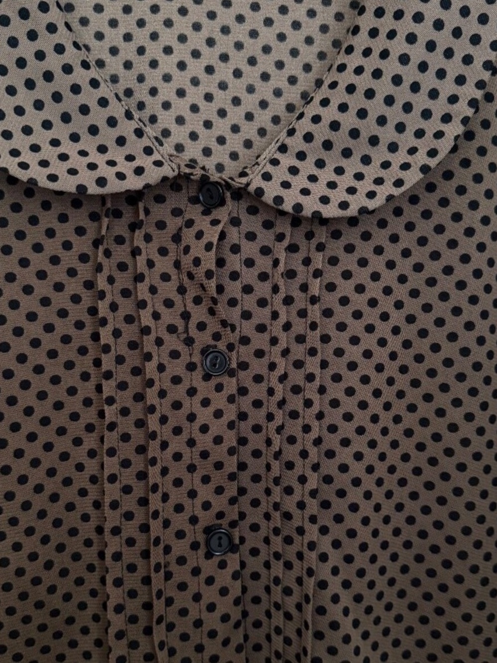 Polka Dot Brown Button-Up Men's Shirt